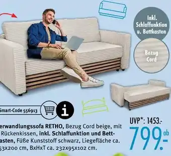 Trends Möbel Retho verwandlungssofa Angebot