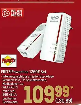 METRO Fritz!powerline 1260e Set Angebot