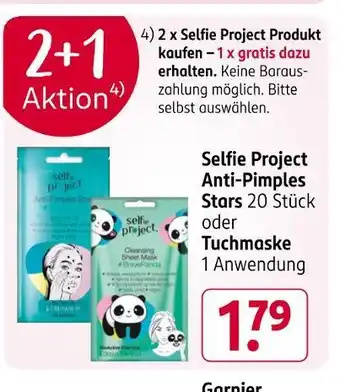 Rossmann Selfie project anti-pimples stars oder tuchmaske Angebot