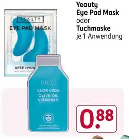 Rossmann Yeauty eye pad mask oder tuchmaske Angebot