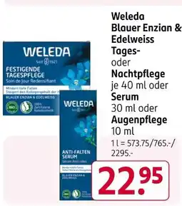 Rossmann Weleda blauer enzian & edelweiss tages- oder nachtpflege oder serum oder augenpflege Angebot