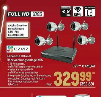 METRO Ezviz Kabellose 8 Kanal überwachungsanlage X5s Angebot