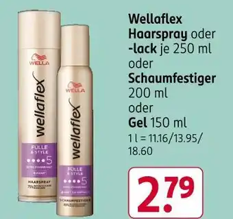 Rossmann Wellaflex haarspray oder -lack oder schaumfestiger oder gel Angebot