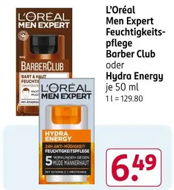 Rossmann L'oréal men expert barber club oder hydra energy Angebot