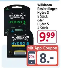 Rossmann Wilkinson rasierklingen hydro 3 hydro 5 Angebot