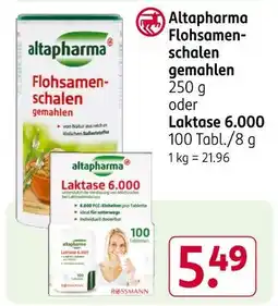 Rossmann Altapharma flohsamenschalen oder laktase 6.000 Angebot