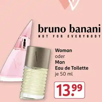 Rossmann Bruno banani woman oder man eau de toilette Angebot