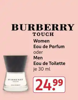 Rossmann Burberry women eau de parfum oder men eau de toilette Angebot