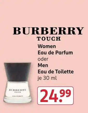 Rossmann Burberry women eau de parfum oder men eau de toilette Angebot