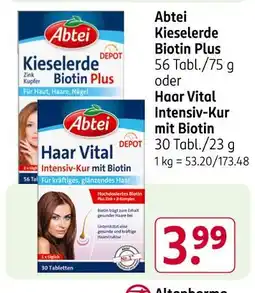 Rossmann Abtei kieselerde biotin plus oder haar vital intensiv-kur mit biotin Angebot