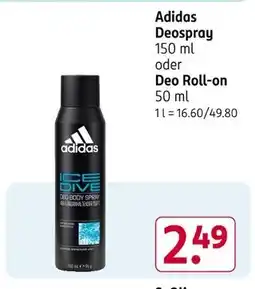 Rossmann Adidas deospray oder deo roll-on Angebot