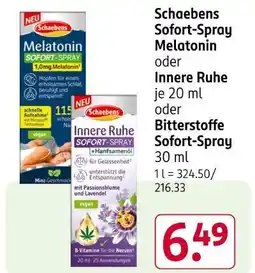 Rossmann Schaebens sofort-spray melatonin, innere ruhe oder bitterstoffe sofort-spray Angebot