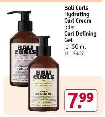 Rossmann Bali curls hydrating curl cream oder curl defining gel Angebot