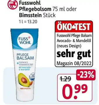Rossmann Fusswohl pflegebalsam Angebot