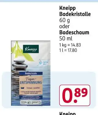 Rossmann Kneipp badekristalle oder badeschaum Angebot