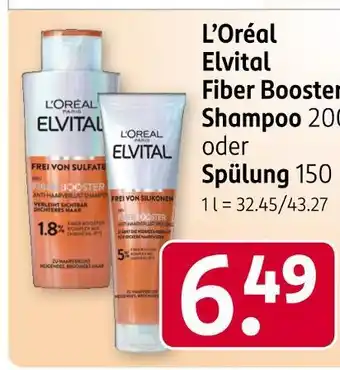 Rossmann L'oréal elvital fiber booster shampoo oder spülung Angebot