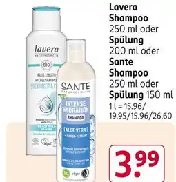 Rossmann Lavera oder sante shampoo oder spülung Angebot