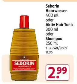 Rossmann Seborin haarwasser oder aktiv hair tonic oder shampoo Angebot