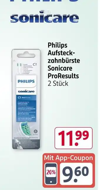 Rossmann Philips aufsteckzahnbürste sonicare proresults Angebot