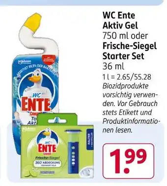 Rossmann Wc ente aktiv gel oder frische-siegel starter set Angebot