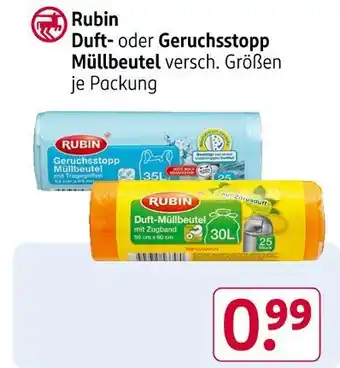 Rossmann Rubin duft- oder geruchsstopp müllbeutel Angebot