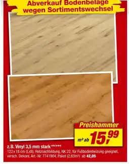 toom Baumarkt Vinyl 3,5 mm stark Angebot