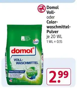 Rossmann Domol voll- oder colorwaschmittel-pulver Angebot