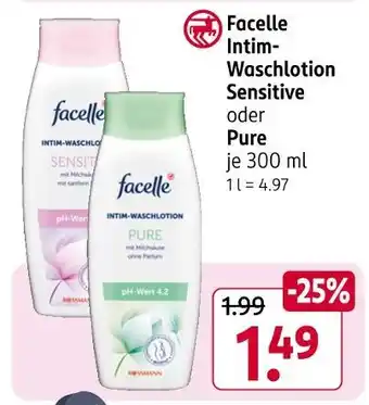 Rossmann Facelle intim-waschlotion sensitive oder pure Angebot