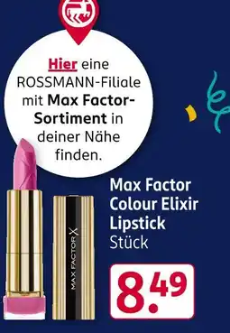 Rossmann Max factor colour elixir lipstick Angebot