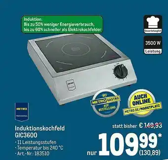 METRO Metro Induktionskochfeld Gic3600 Angebot