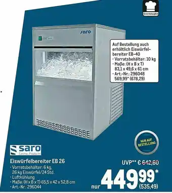 METRO Saro Eiswürfelbereiter Eb 26 Angebot