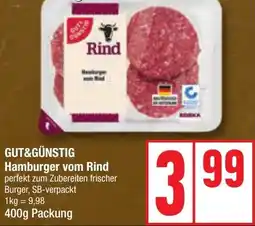 Edeka GUT&GÜNSTIG Hamburger vom Rind Angebot