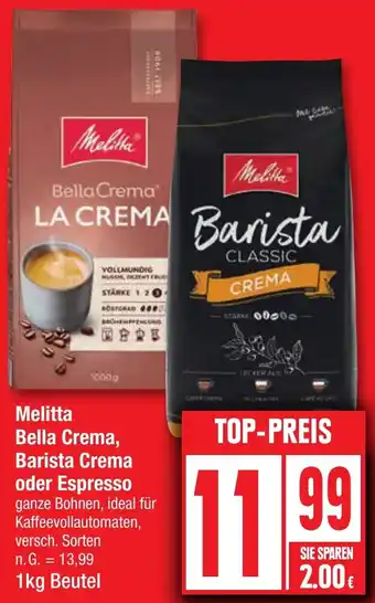 Edeka Melitta Bella Crema, Barista Crema oder Espresso Angebot