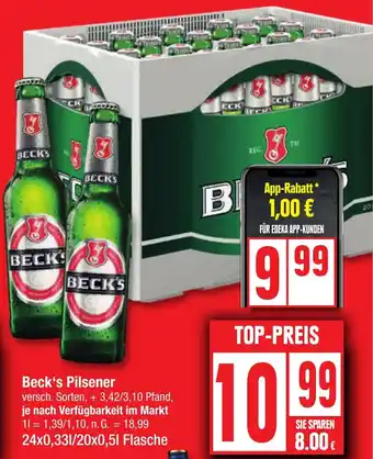 Edeka Beck's Pilsener Angebot