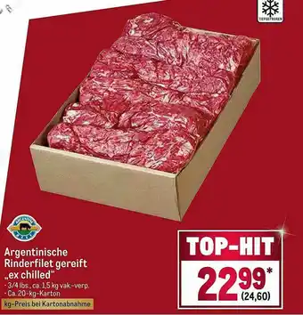 METRO Tiefgefroren Argentinische Rinderfilet Gereift „ex Chilled“ Angebot