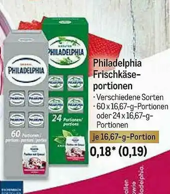 METRO Philadelphia Frischkäseportionen Angebot