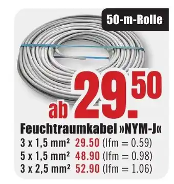 B1 Discount Baumarkt Feuchtraumkabel "NYM-J" Angebot