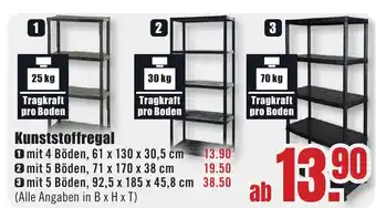 B1 Discount Baumarkt Kunststoffregal Angebot