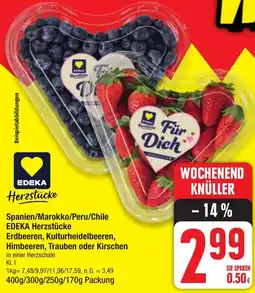 Edeka EDEKA Herzstücke Erdbeeren, Kulturheidelbeeren Angebot