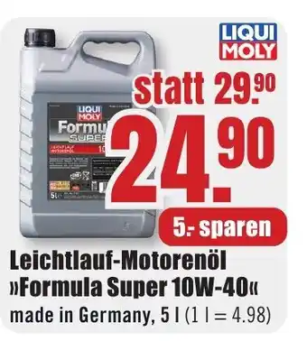 B1 Discount Baumarkt LIQUI MOLY Leichtlauf-Motorenöl >>Formula Super 10W-40<< Angebot