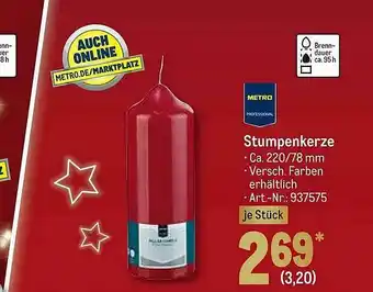 METRO Metro Stumpenkerze Angebot