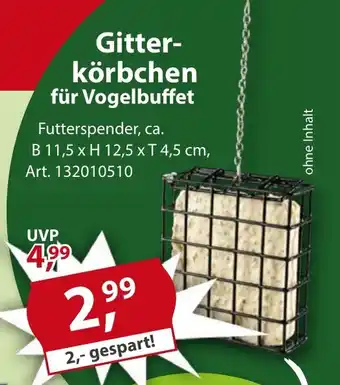 Sonderpreis Baumarkt Gitterkörbchen für Vogelbuffet Angebot