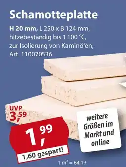 Sonderpreis Baumarkt Schamotteplatte Angebot