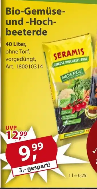 Sonderpreis Baumarkt SERAMIS Bio-Gemüse- und -Hochbeeterde Angebot