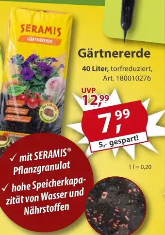 Sonderpreis Baumarkt SERAMIS Gärtnererde Angebot