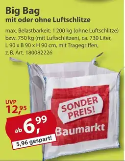 Sonderpreis Baumarkt Big Bag mit oder ohne Luftschlitze Angebot