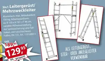 Sonderpreis Baumarkt 3in1-Leitergerüst/ Mehrzweckleiter Angebot