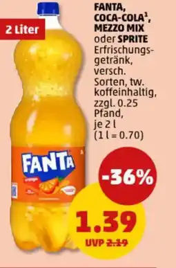 PENNY FANTA, COCA-COLA, MEZZO MIX oder SPRITE Angebot