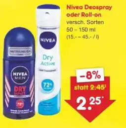 Netto Marken-Discount Nivea Deospray oder Roll-on Angebot