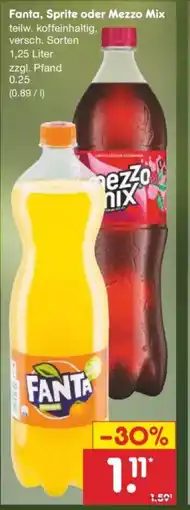 Netto Marken-Discount Fanta, Sprite oder Mezzo Mix Angebot